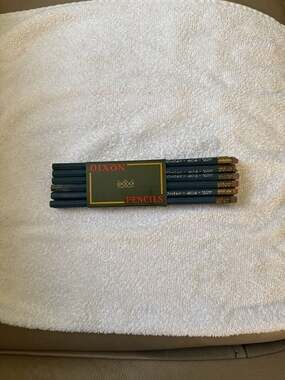 Vintage Set Of 12 Dixon Blue Anadel Thin Colored Art Pencils 1950 Unsharpened